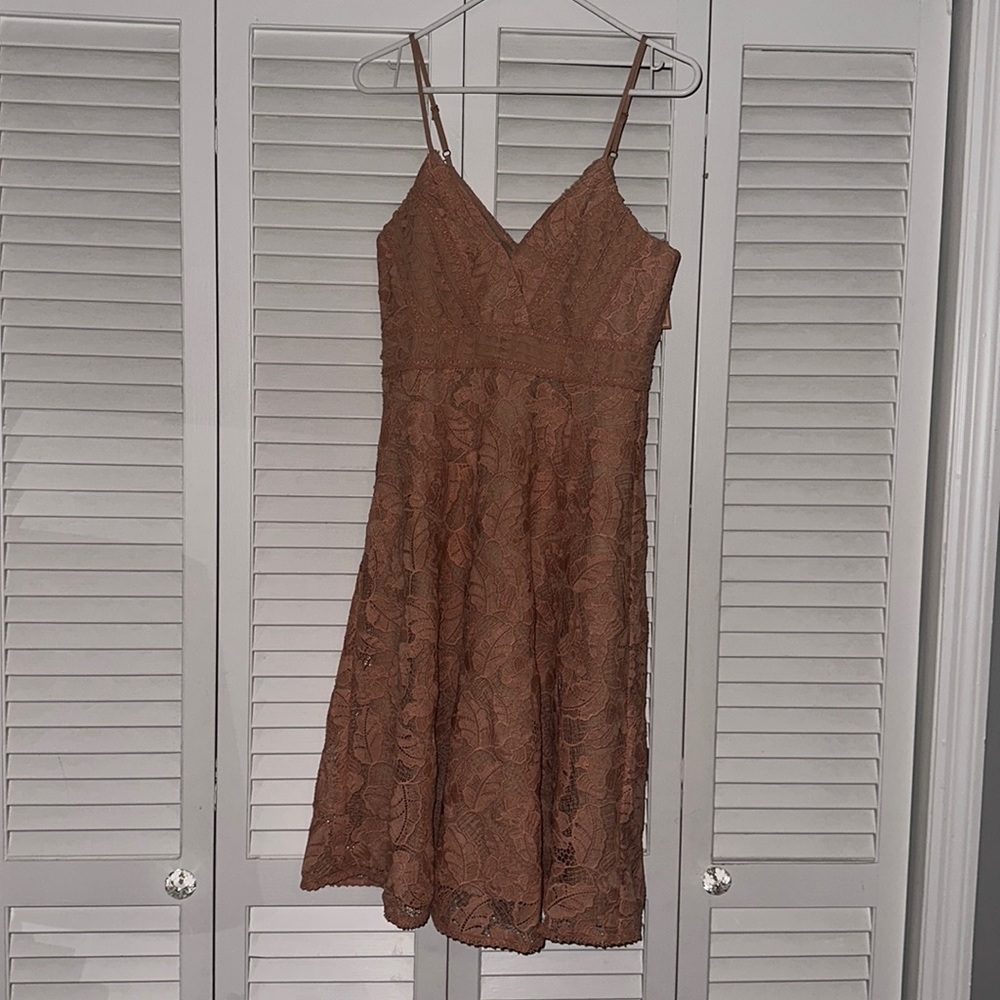 pink lacy champagne and strawberries strappy midi dress